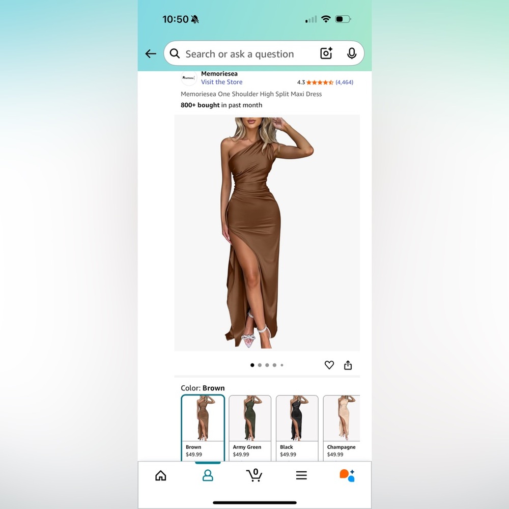 Brown One Shoulder Maxi Dress